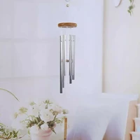 home decoration wind chimes 6 silver aluminum tubes hanging iron crafts home decoration metal pendant wind chimes aluminum tubes