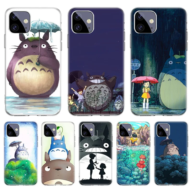 

Anime Studio Ghibli Totoro Case For Iphone 11 12 Pro Max 13 7 8 Plus XR XS X 12 Mini 6 6S SE 2020 SE2 Cover Shell Funda Coque