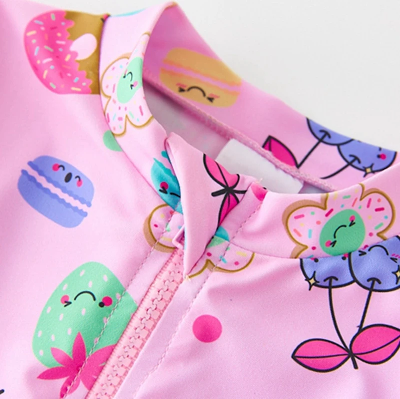 Girls Swimwear Long Sleeves Children's Swimsuit Girl UPF50 UV Protection Beach Clothes Baby Toddler Bathing Suit Swimming Wear
