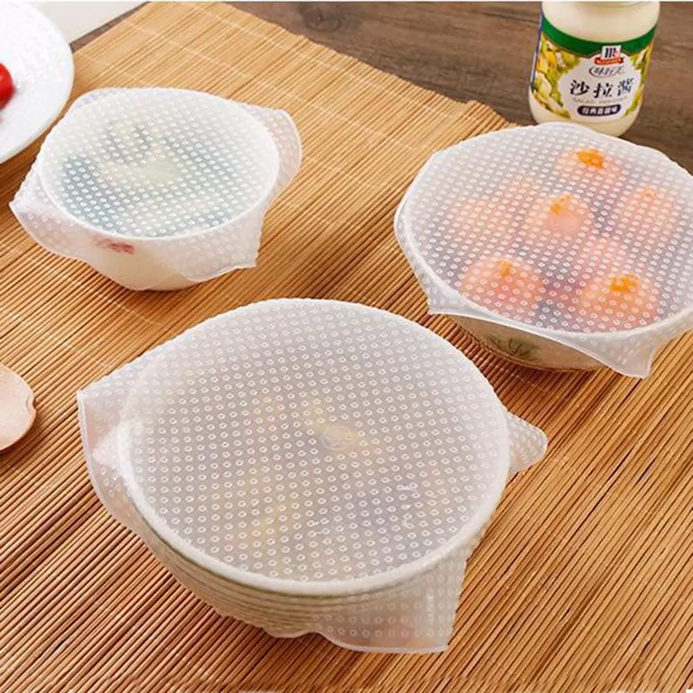 

Durable Flexible Transparent Seal Cover Silicone Stretch Lids Food Covers Reusable Container Lids for Bowl Mug