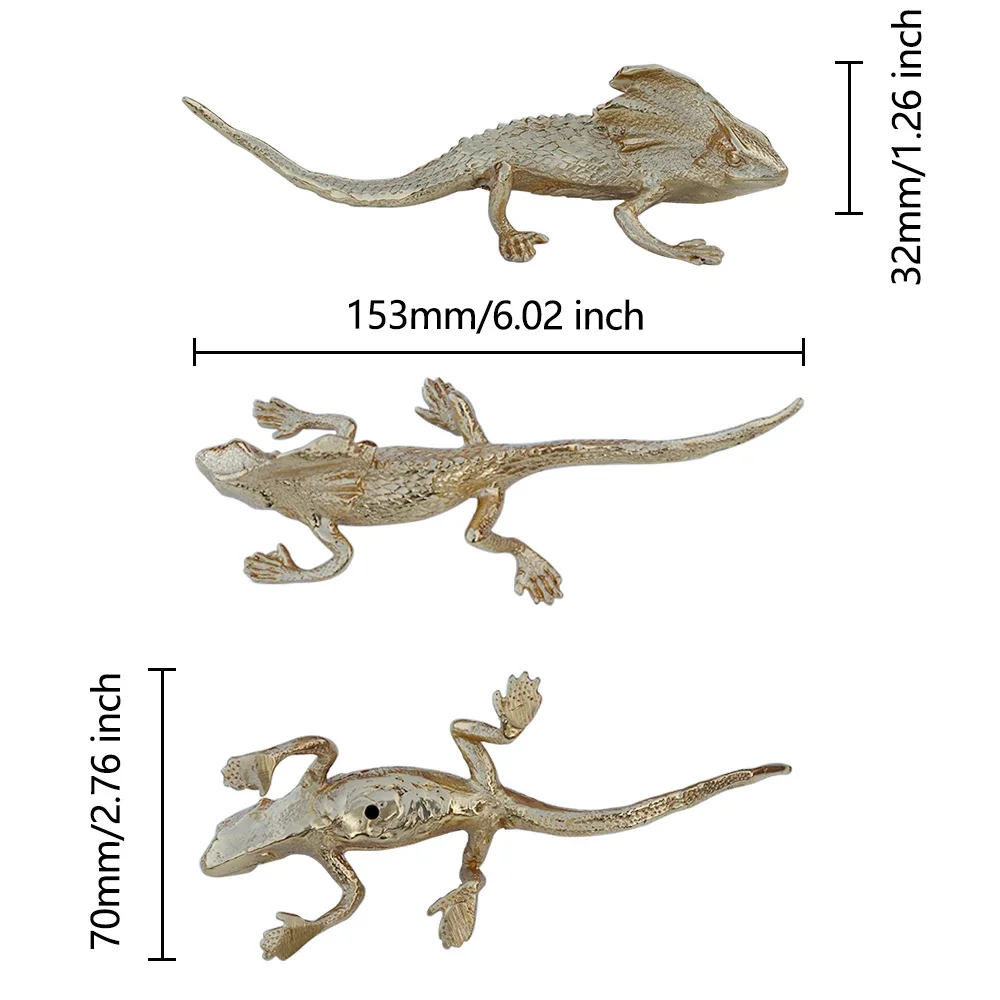Латунные ручки для шкафа в виде ящерицы ящика рептилий домашний декор комода