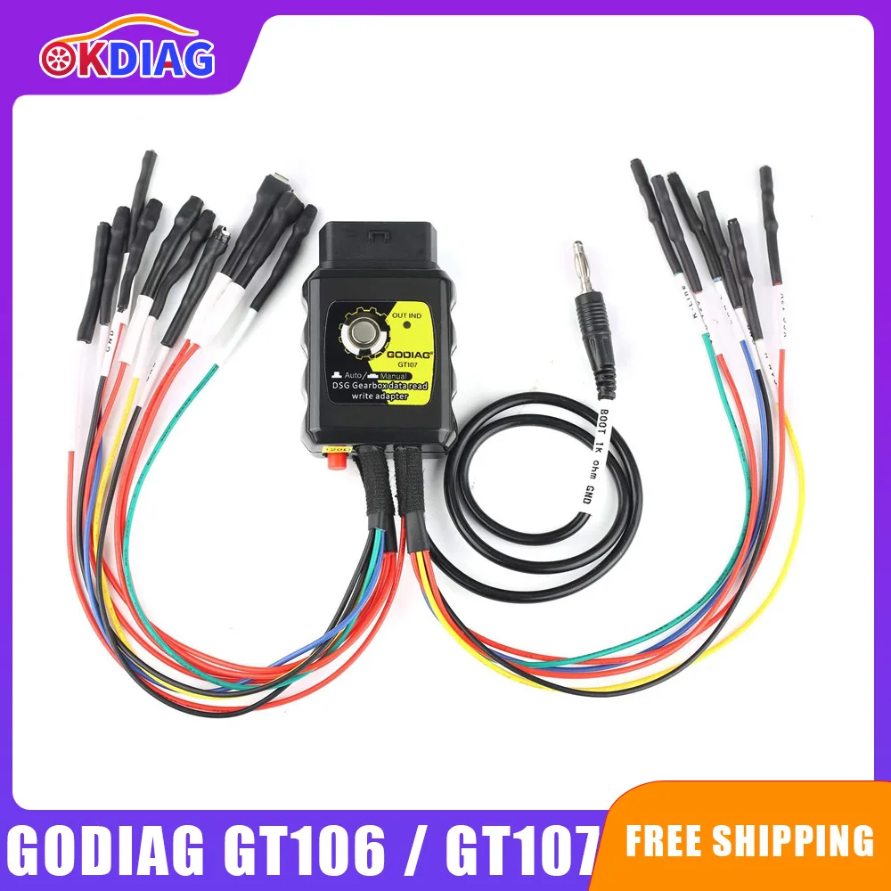 

Godiag GT107/GT106 ECU IMMO Kit Gearbox Data Adapter Work with PCMFlash PCMtuner For DQ250, DQ200, VL381, VL300, DQ500, DL501