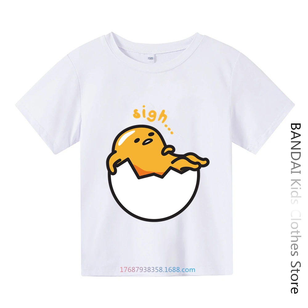 

Sanrio Kids Gudetama Tshirt Summer Hello Kitty Kids Cartoon Casual short-sleeved T-shirt Baby Boy Clothing Girls Clothing