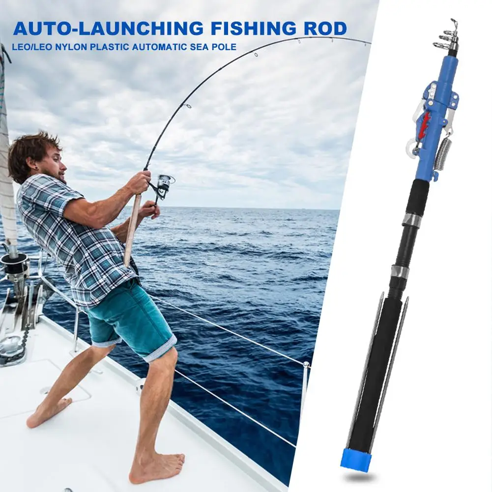 

Outdoor Fishing Equipments 2.1m Auto-launching Rod Sea Long Service Life Practical Pole Necessary Outdoor Fishing Supplies
