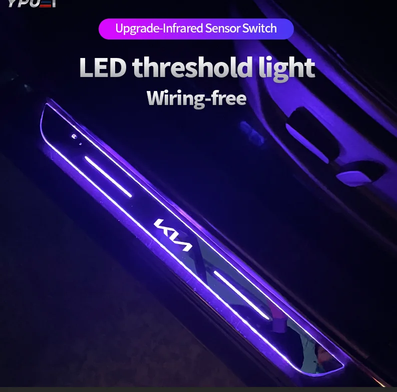 

USB Luminous Car Logo Moving LED Welcome Pedal Car Door Sill Pathway Light For KIA Sportage R Stinger Sorento Ceed RIO K2 K3 K4