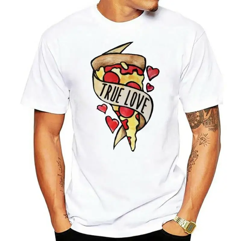 

Мужская футболка с коротким рукавом и принтом пиццы, 100% хлопок