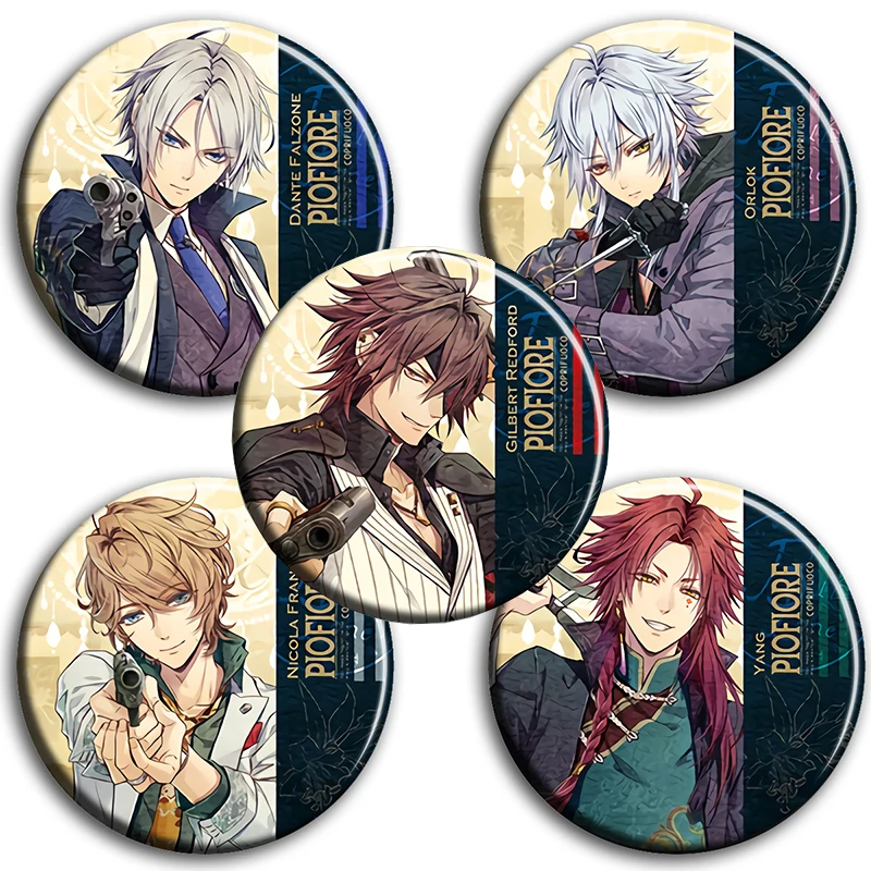 

5pcs/1lot Anime Pio Fiore no Banshou Yang Orlok Figure 982 Metal Badges Round Brooch Badge Pin Badge Bedge Gift Kids Toy