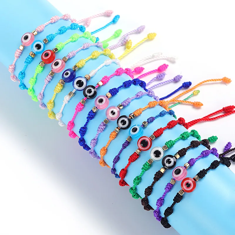 

2022 Fashion Evil Eyes Handmade Braided Bracelets Men Women Couple Adjustable Knot Devil Bracelet Jewelry Travel Party Wrist