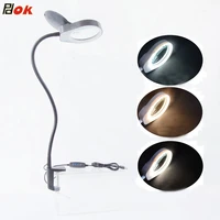8x15x led desk lamp eye care 6w magnifier lamp with clamp 3 colors 10 brightness dimmable desk light lamp drafting table lamp