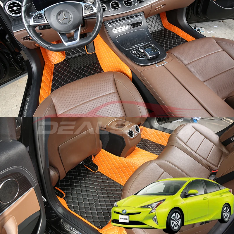 

Car Floor Mats For Toyota Prius 30 2006 2007 2008 2009 Luxury Nappa Leather Interior Details Auto Carpets Rugs Pads Accessories