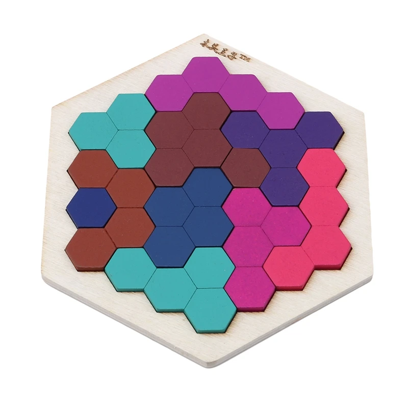 Веселые геометрические мозаичные Пазлы Tangram с Сотами детские деревянные