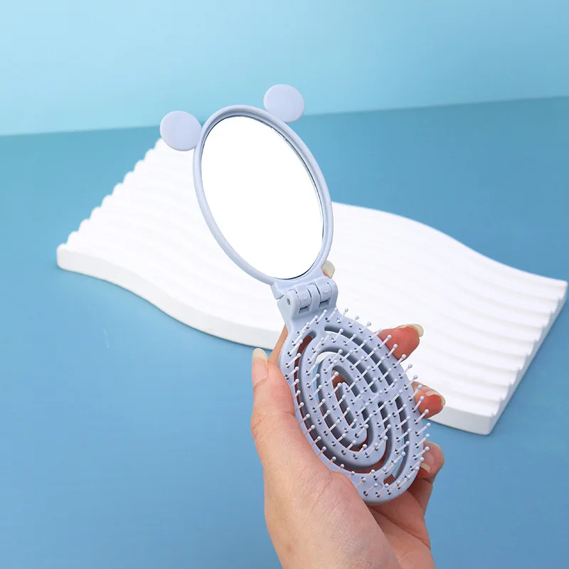 

Мини-Расческа с мультяшным воздушным мешком с зеркалом для макияжа милая девушка мультяшная воздушная Подушка Расческа для массажа головы Парикмахерская Женская расческа для волос