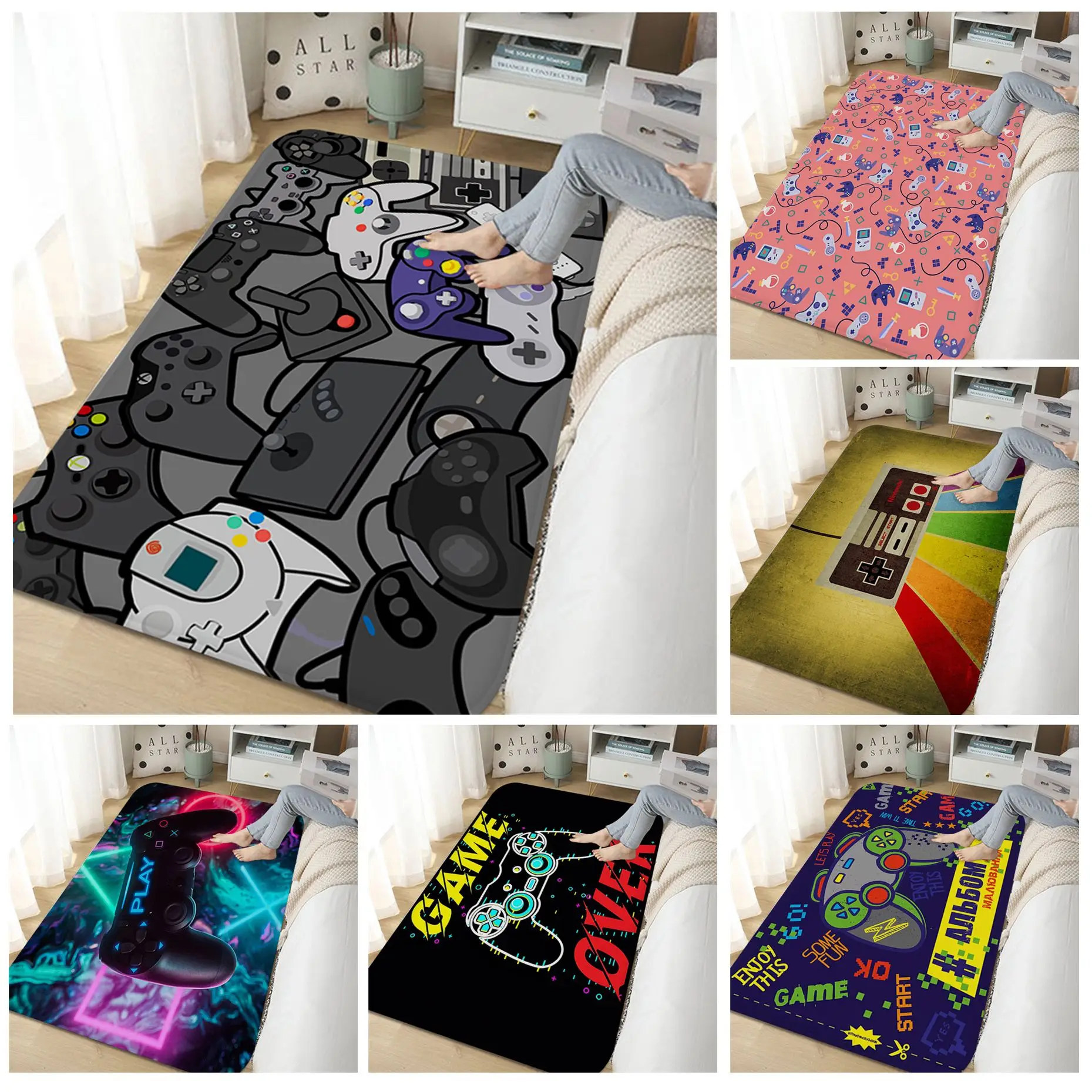 

Game Controller Design Bathroom Mat Nordic Style Bedroom Living Room Doormat Home Balcony Anti-Slip Alfombra