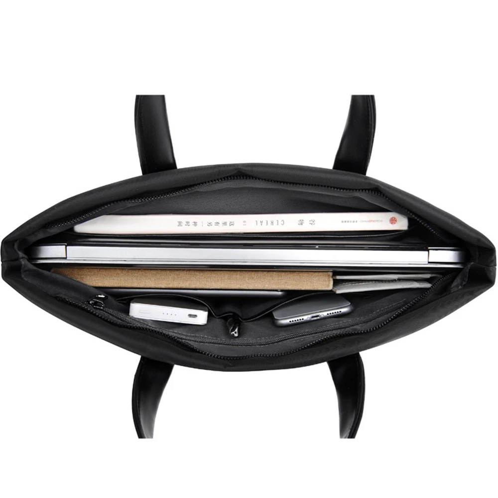 Briefcase Document Bag Portable Office Zipper Large Capacity Men Women Handbag Multi-layer Information Meeting