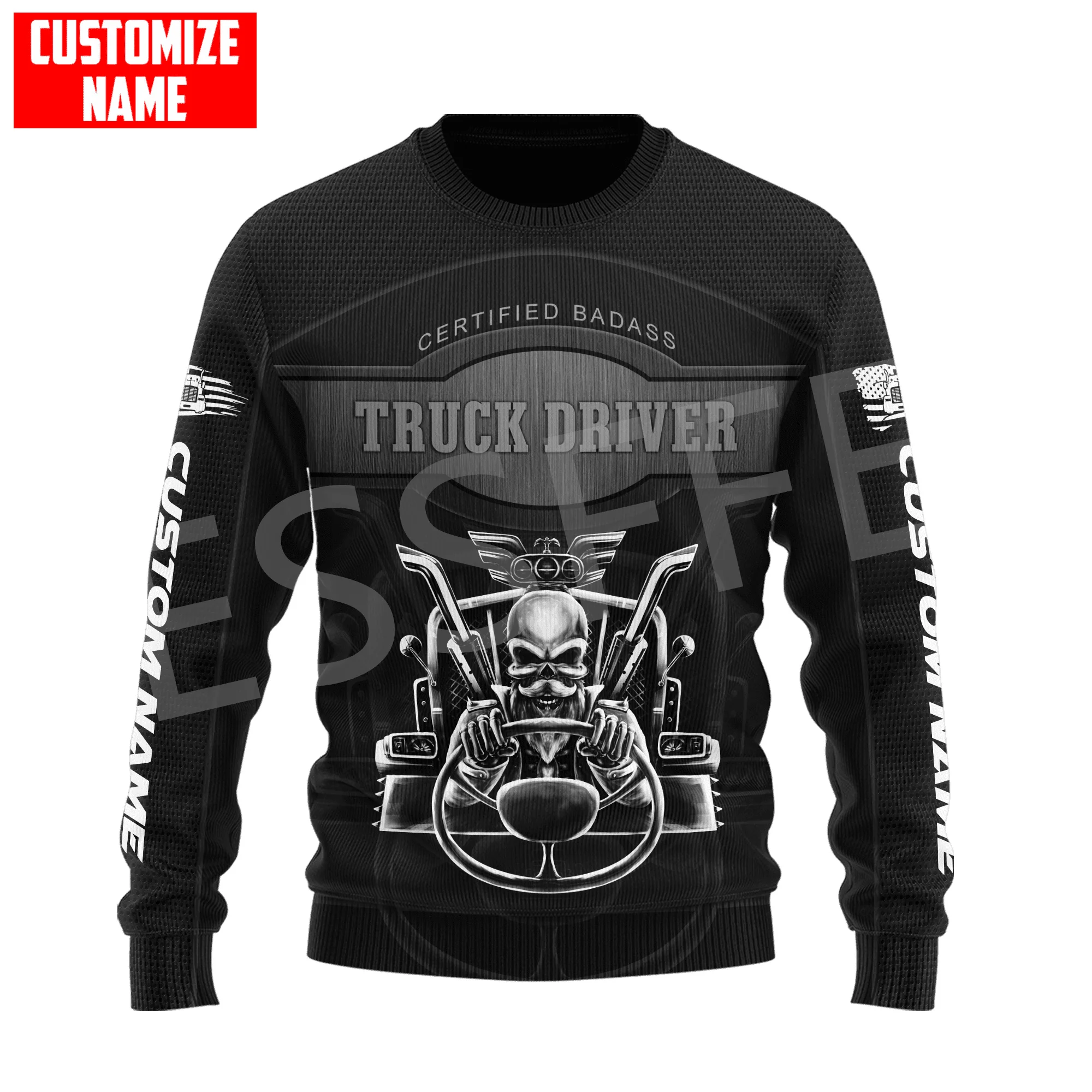 Свитер зимний с длинными рукавами в стиле Харадзюку принтом