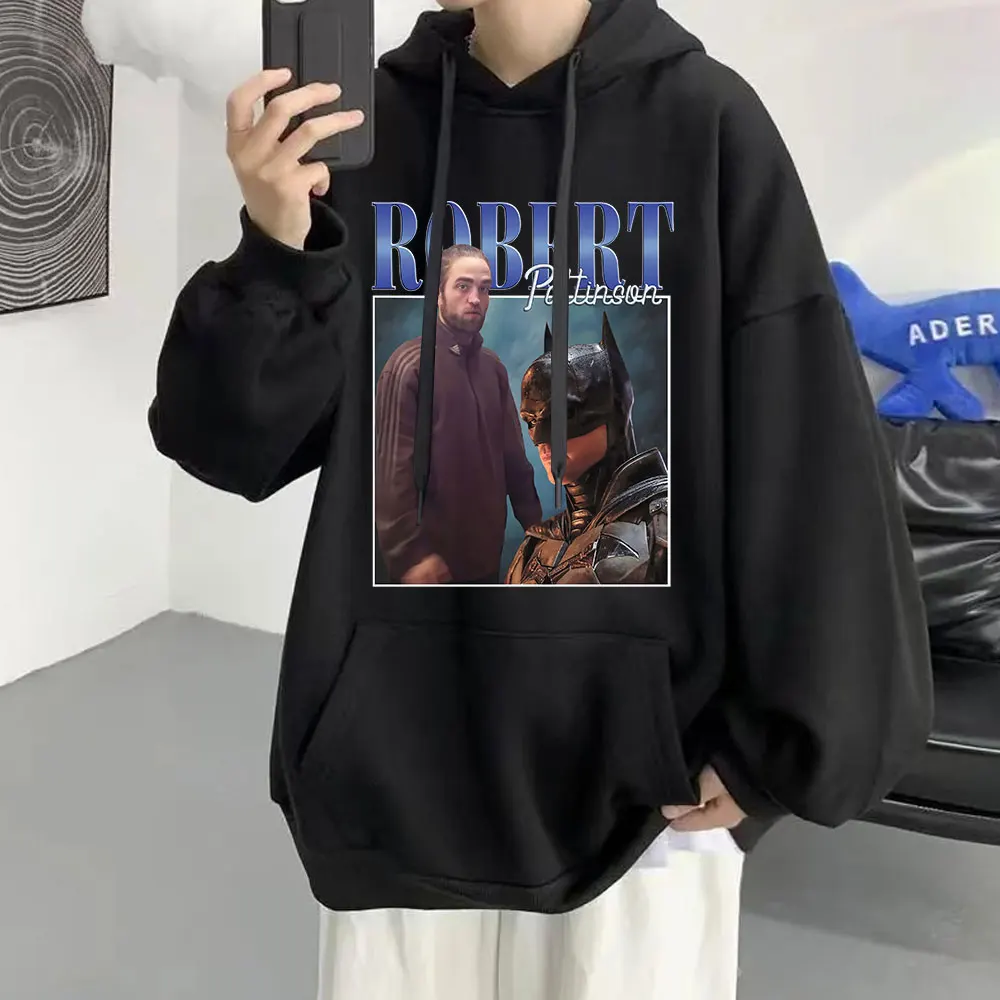 

90s Vintage Robert Pattinson Graphic Print Winter Long Sleeves Oversized Sweatshirts Man Oversized Hoodies Sports Unisex Top