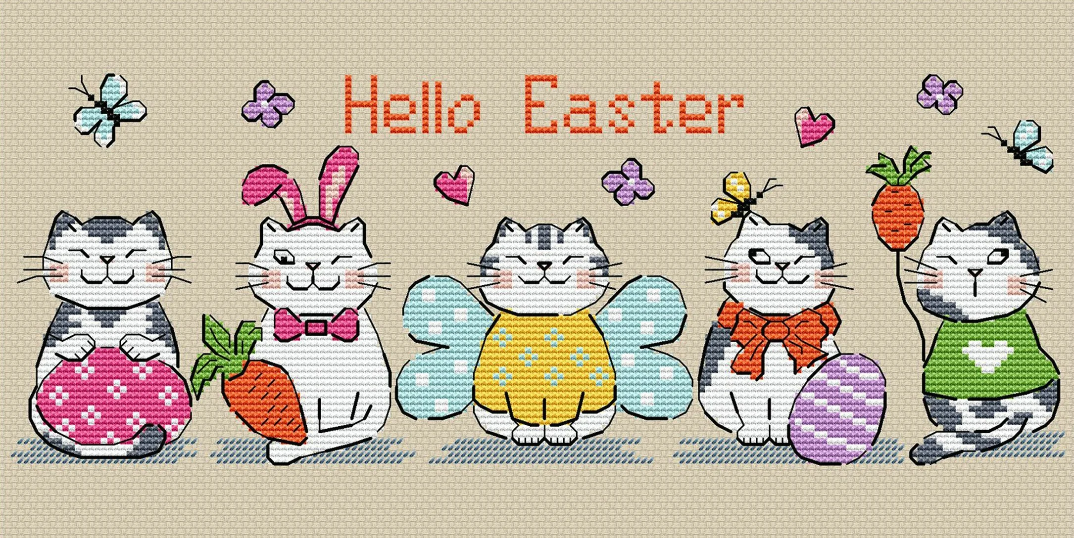 Набор для вышивки крестом набор 28ct 11ct 14ct 32ct Metallic aida Easter 40-21 серия 11th Cats
