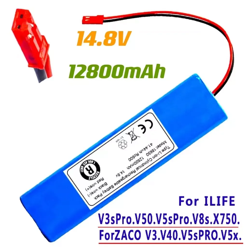 

100%New 14.8V 12800mah 18650 Lithium Battery For ILIFE V3s Pro, V50,V55, V5s Pro, V8s, X750 Robot Vacuum Cleaner Battery..