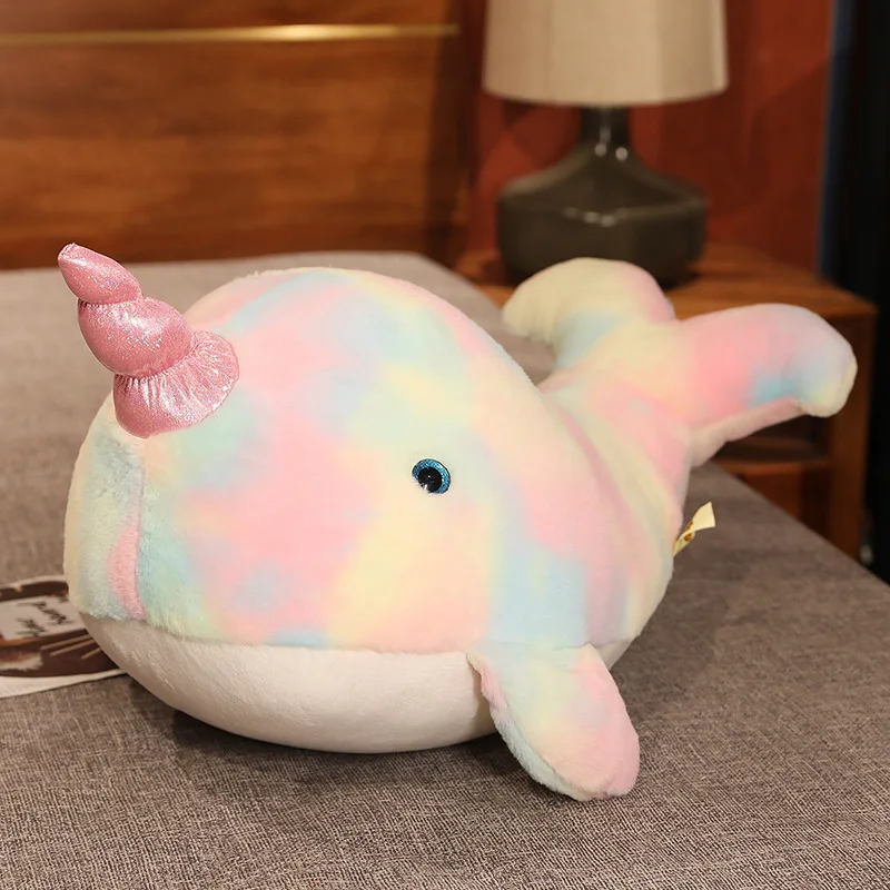 

Cute Colorful Narwhal Plush Toys Stuffed Whale Unicorn Fish Doll Soft Animals Pillow for Baby Girls Kids Birthday Gift 40/60cm