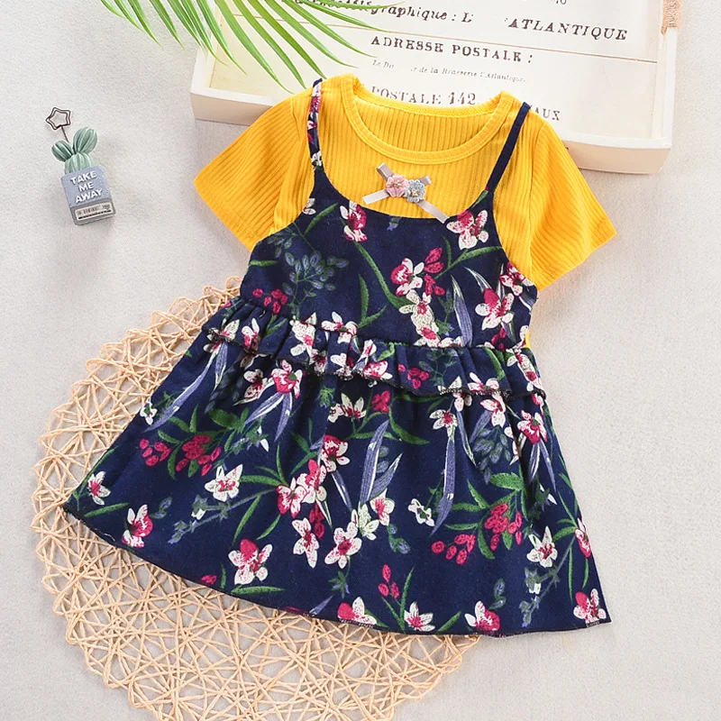 

Летняя детская одежда, кружевное Цветочное платье с коротким рукавом для маленьких девочек, детские платья принцессы