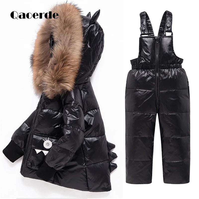 Комбинезон детский зимний с динозавром для мальчиков и девочек 2021 От 2 до 5 лет -