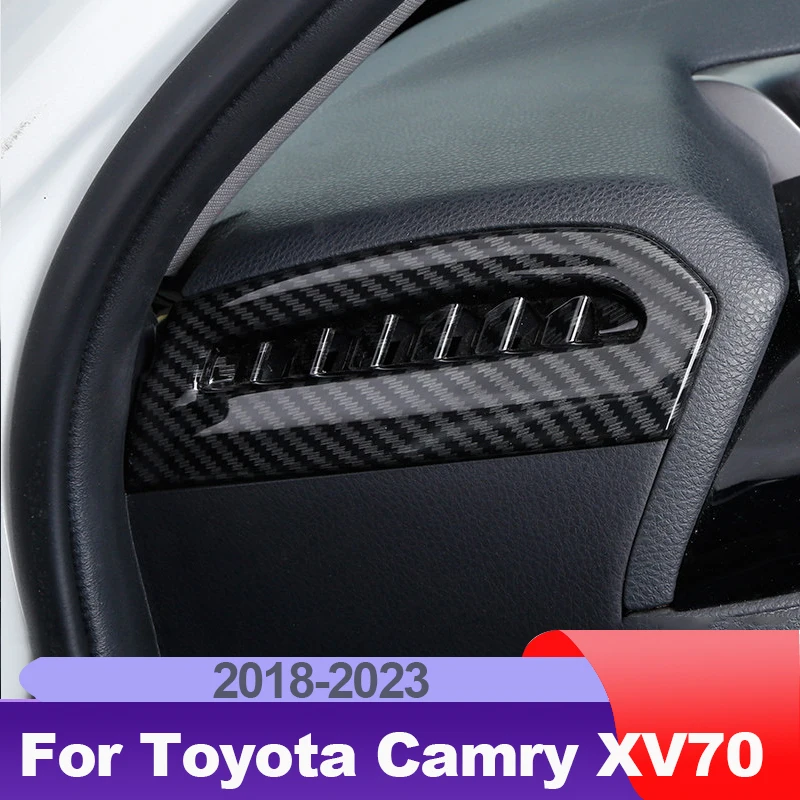 

2pcs Car Dashboard Frame Vent Outlet Air Conditioning Cover Trim Accessories For Toyota Camry XV70 2018 2019 2020 2021 2022 2023