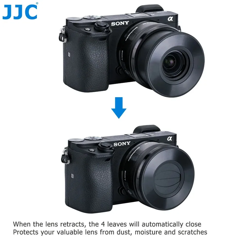 Фото Автоматическая крышка объектива JJC для объективов Sony E PZ 16-50 мм F3.5-5.6 OSS и FE 28-60 мм F4-5.6 для Sony A6600 A6500 A6400 A6300 A6100 SELP1650 №5