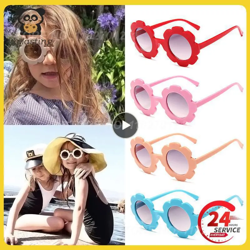 

Kids Boy Girl Sunglasses Child Sun Glasses Round Frame Cute Flower Baby Children Sport Novelty Toys Outdoor Glasses Summer