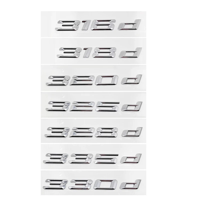 

3D хромированные Автомобильные буквы, эмблема заднего багажника, значок, наклейка для BMW E90 E46 F30 F31 E36 316d 318d 325d 328d 330d 320d, аксессуары с логотипом