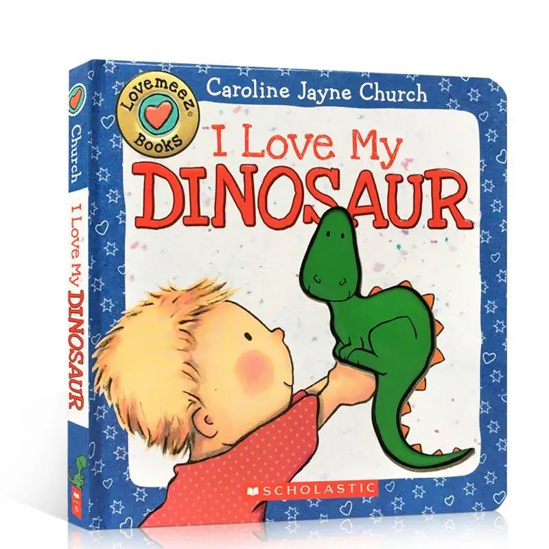 

Оригинальная английская сенсорная книга Milu с надписью «I Love My Dinosaur», картина для малыша Кэролайн Jayne, церковная доска