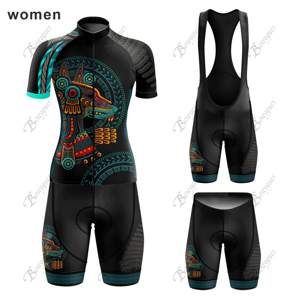 

2022 NEW Mexico style Women Cycling Jerseys Sets MTB Cycling Clothing Breathable PRO Mountian Bicycle Clothes Bike Wear BOUYGUES