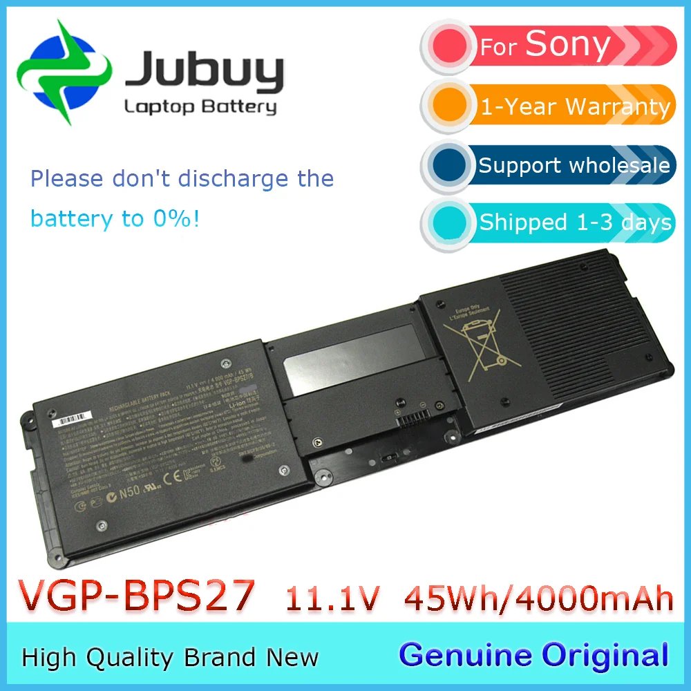 VGP-BPS27 11 1 В 4000 мАч оригинальный аккумулятор для ноутбука Sony VAIO VPCZ21 VPCZ212GX VPCZ21M9E