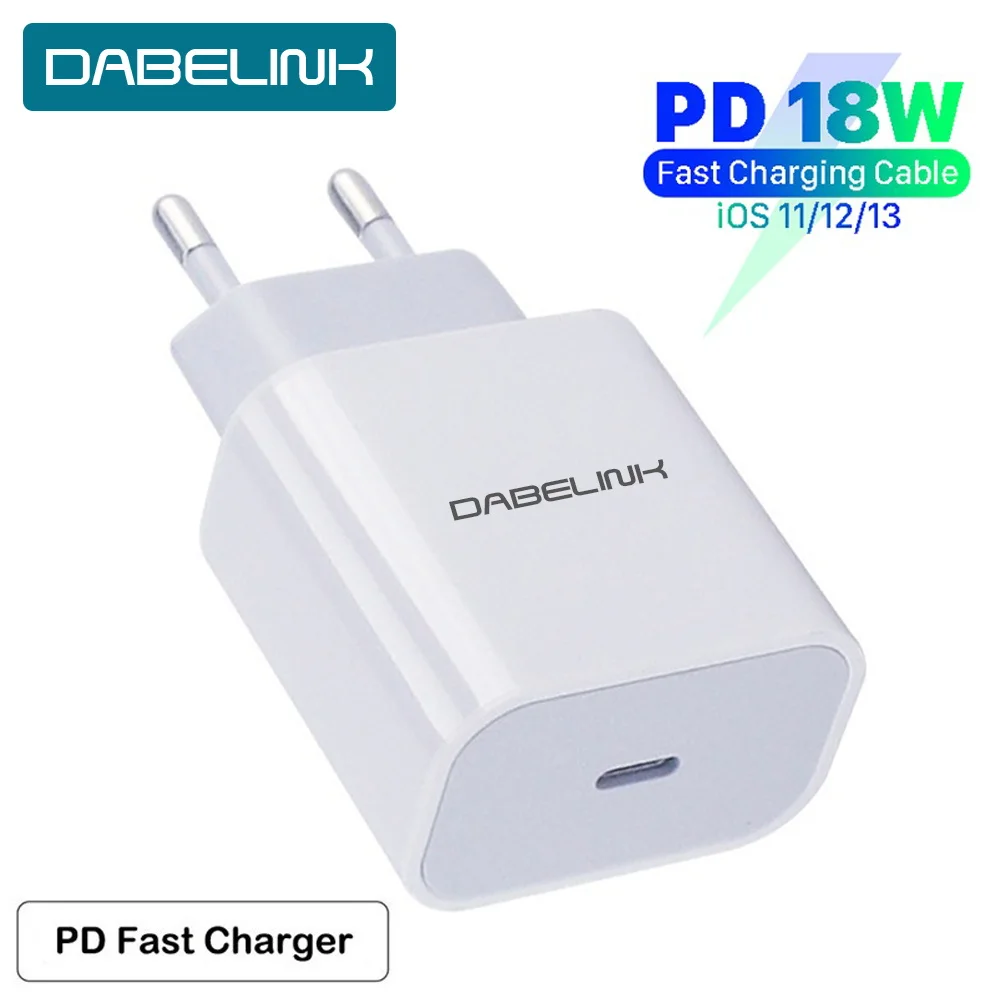 Зарядное устройство DABELINK PD, 18 Вт, QC 3,0, USB Type-C