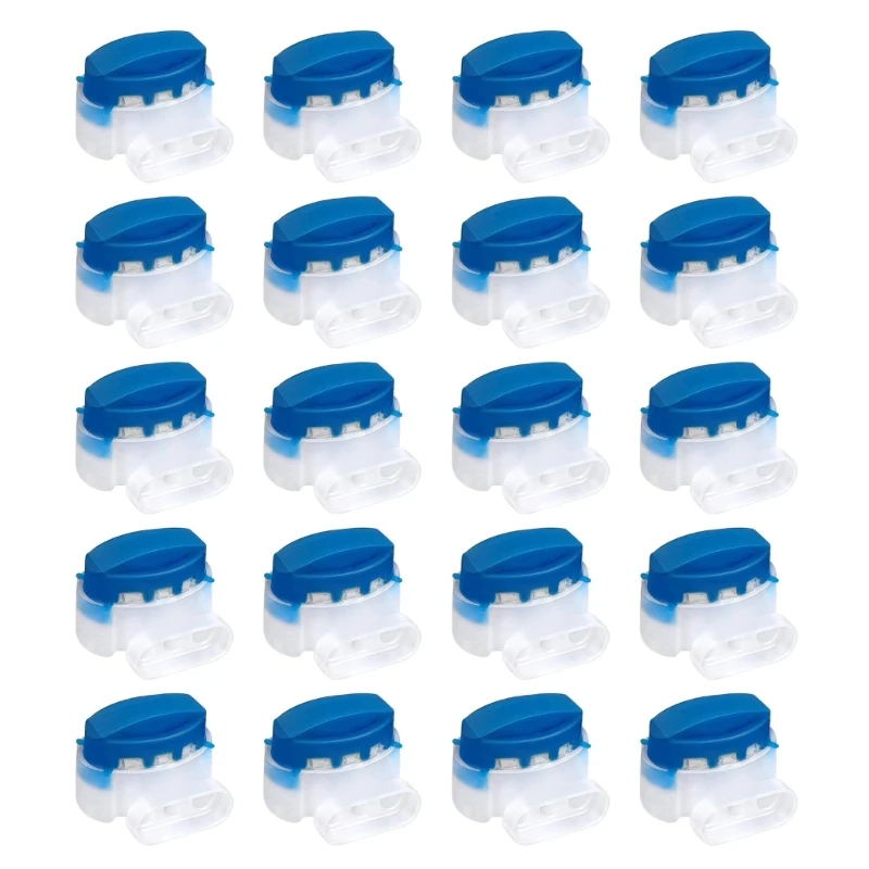 

E5BE 20 Pcs Waterproof Reliable 3 Wire Connectors Self-Stripping Pigtail Connectors Robotic Lawn Mowers Cable Connector
