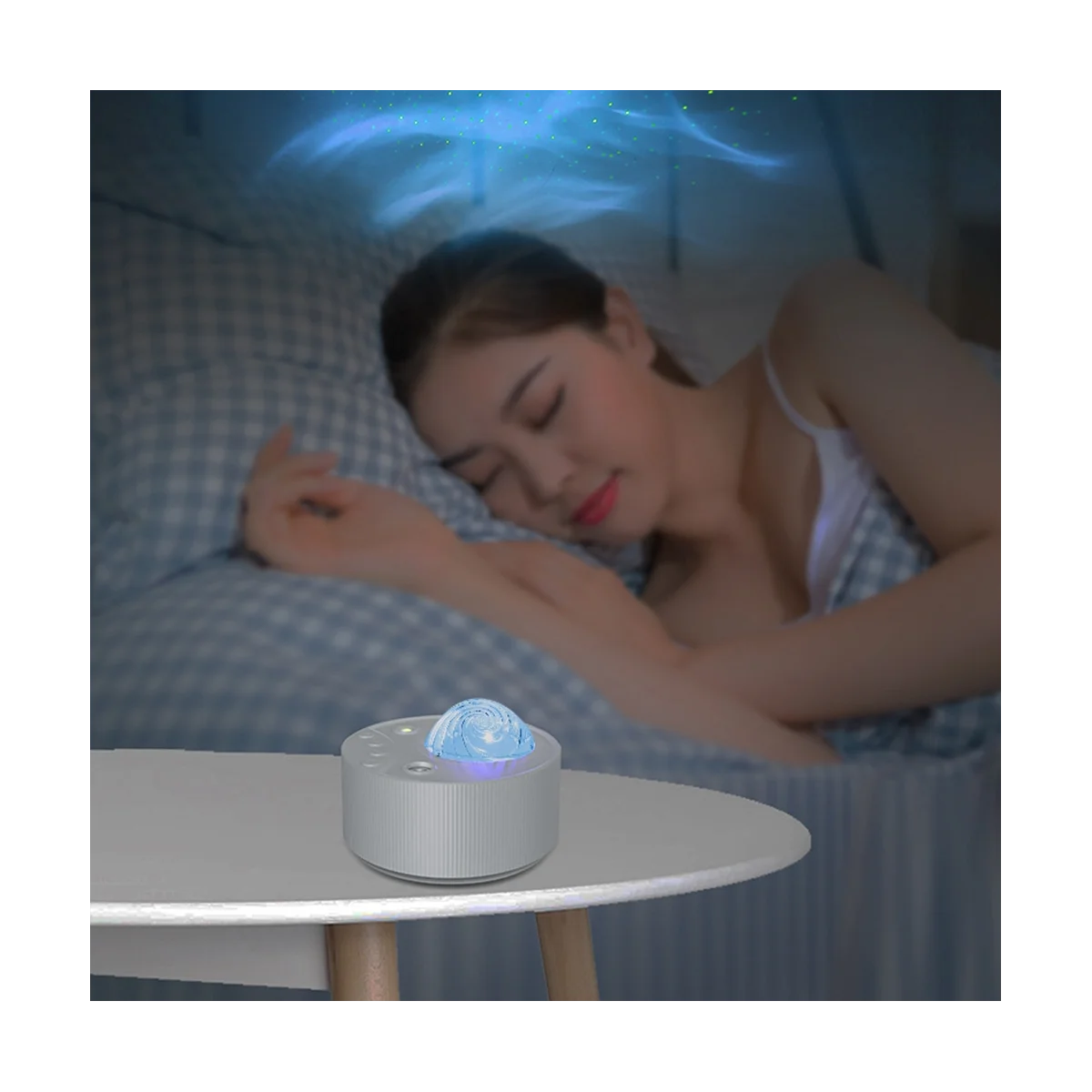 

Звездный проектор Галактический ночник с Bluetooth динамиком проекционная лампа с дистанционным управлением Музыка Ночная лампа Декор-белый
