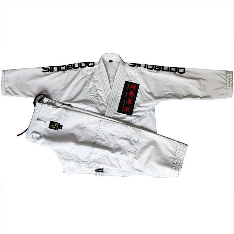 Kimono brasileño fino Jiu Jitsu para niños y adultos, traje de entrenamiento BJJ GI MMA, personalizado, 3 colores, para Jiu-Jitsu, con cinturón blanco