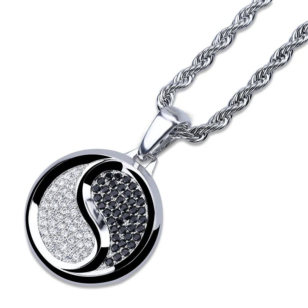 

2020 New Hip-Hop Chinese Gossip Tai Chi Yin And Yang Patterns Pendant Necklace Men And Women Personality Fashion Jewelry Gifts