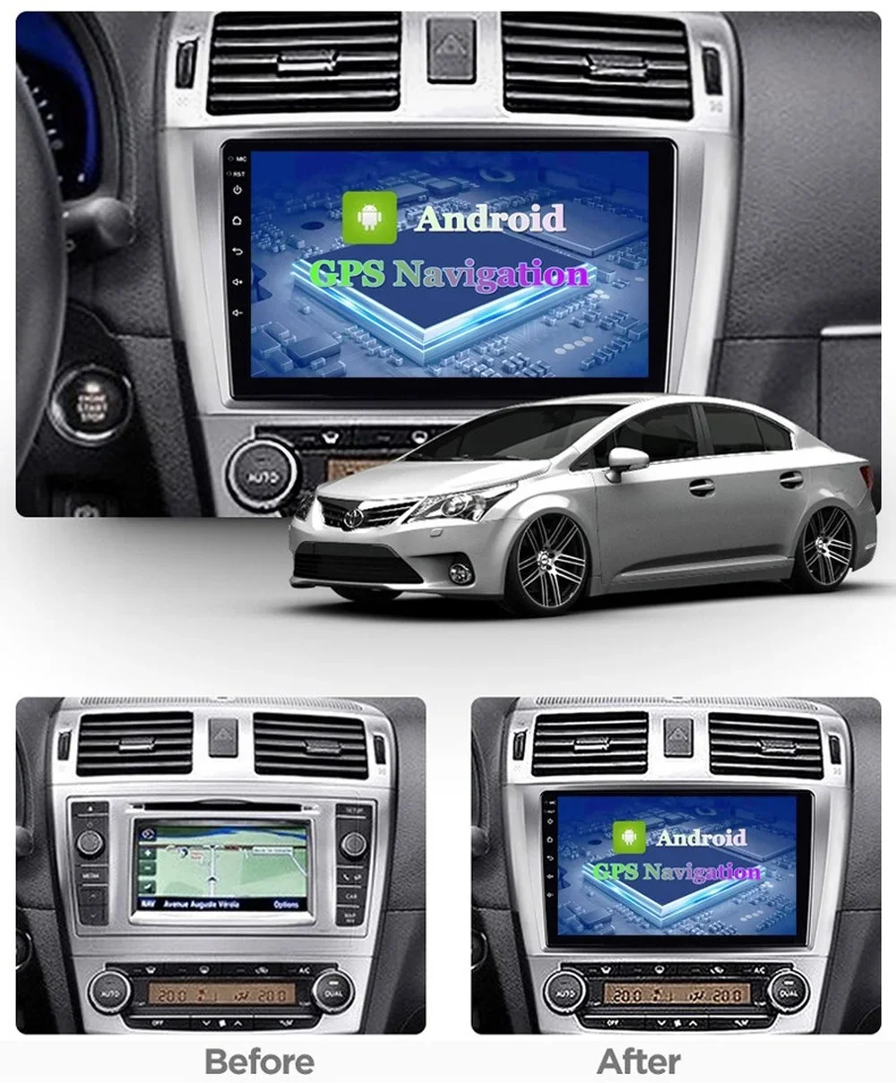 Автомобильный GPS-навигатор Android 11 для TOYOTA Avensis 2009-2015 аудиорадио стерео головное