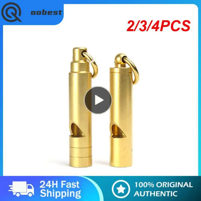 

4PCS Portable Mini Retro Whistle Lifesaving Whistle Outdoor Survival Whistle Training Referee Whistle Brass Lifeguard Whistle