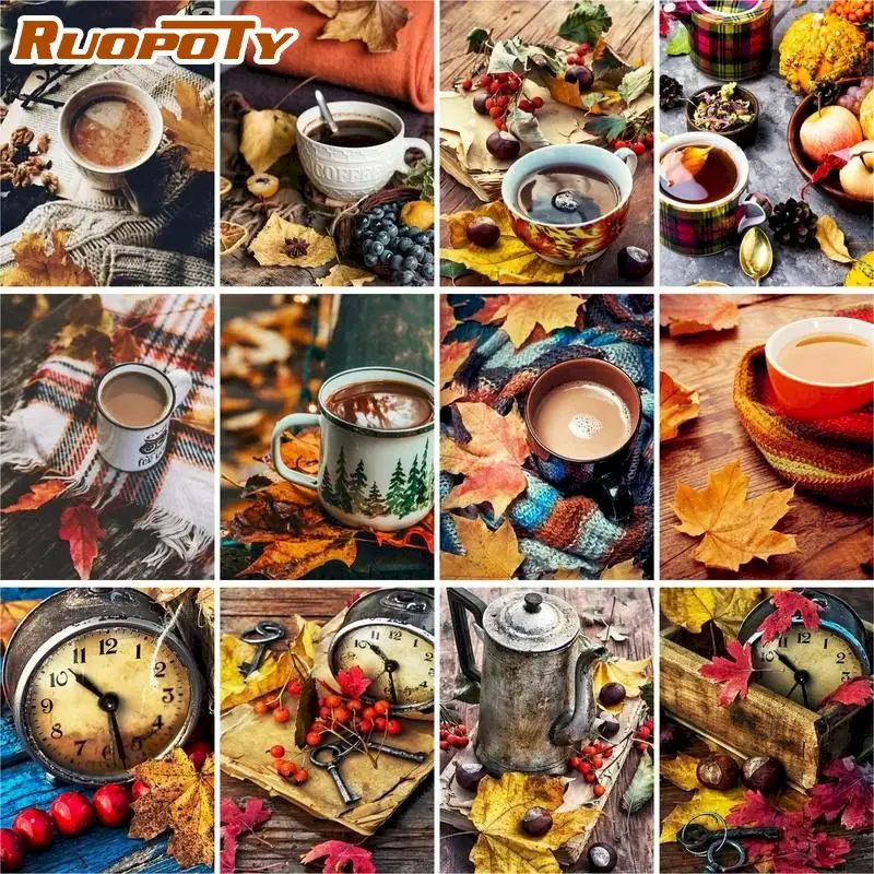 

RUOPOTY DIY Painting By Number Kits Dessert Scenery Picture By Numbers Acrylic Paints DIY Craft For Home Decoration 60x75cm
