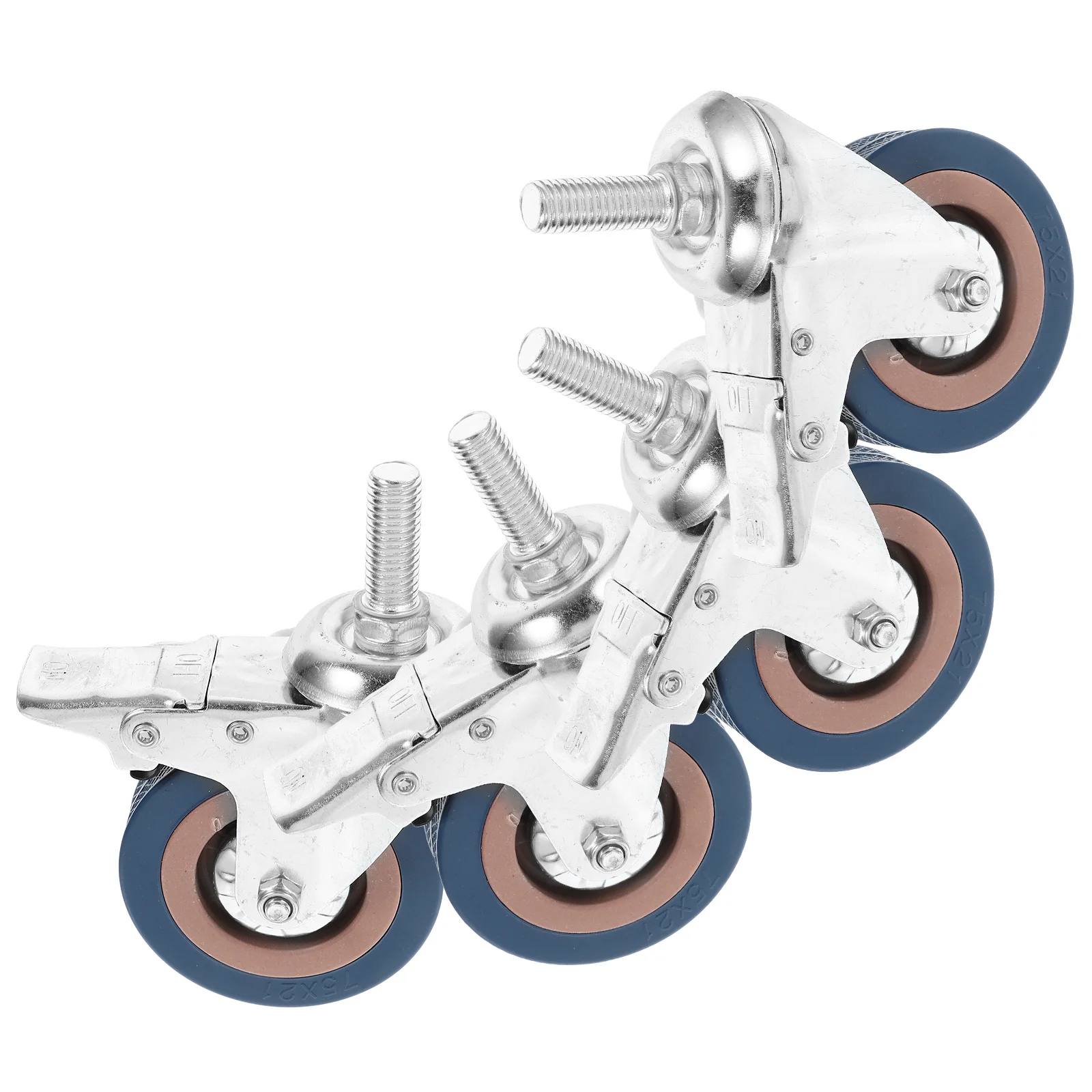 

4 Pcs Rolling Wheel Castor Brake Swivel Caster Wheels Industrial PVC Mobile Car