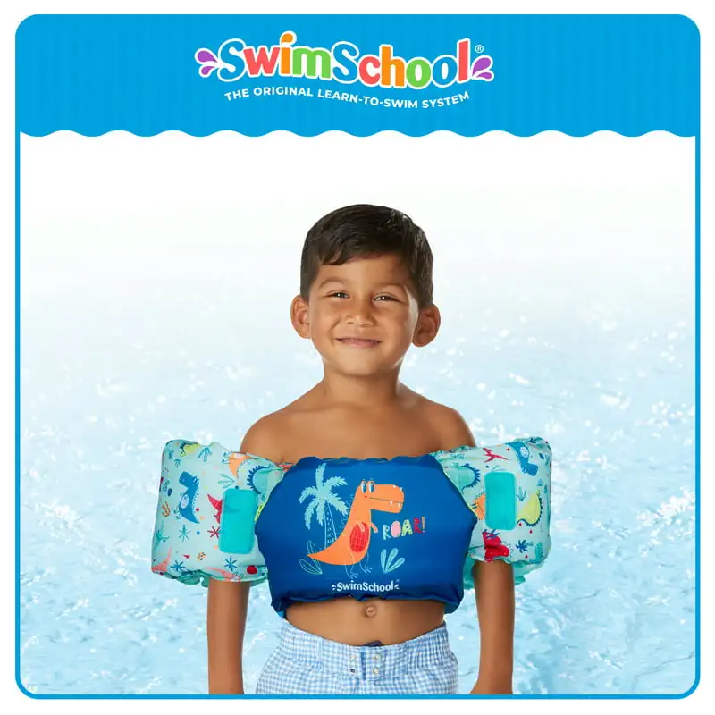 

School 2-in-1 Ultra-Fit Tot Swimmer Blue Shark Flotation Vest, Ages 4-6 Years