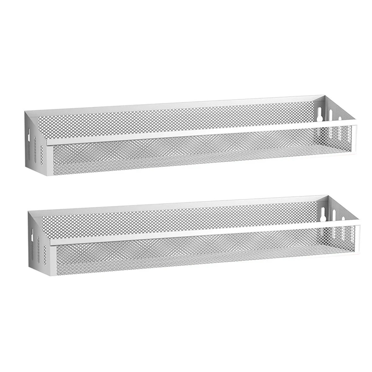 

2 Pack Kitchen Counter-Top or Wall Mount Spice Rack Jars Storage Organizer, Silver