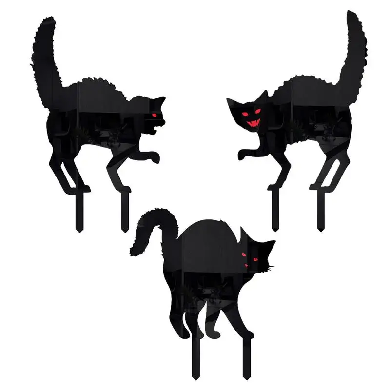 

Черная кошка, знаки на Хэллоуин, двор, уникальная страшная форма кошки, садовый силуэт, многофункциональные уличные украшения для Хэллоуина, знаки с животными