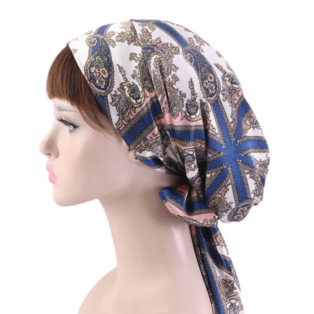 

Шелковая оболочка для волос с принтом женская мягкая головная повязка с бантом тюрбаны атласная оболочка для волос для женщин для сна