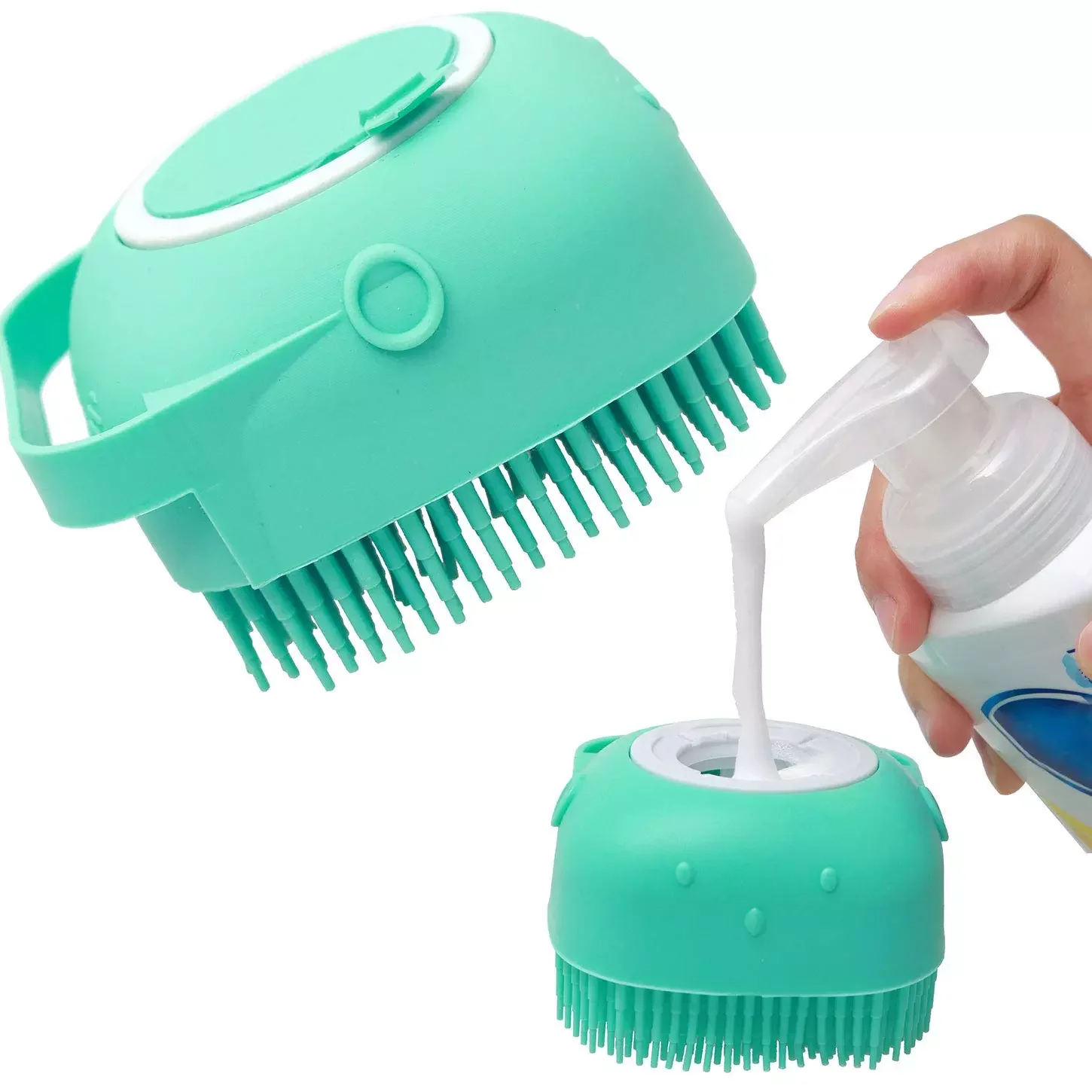 

2022New Dog Cat Shower Brush Fast Foaming Silicone Scrubbing Artifact Full Body Massage Spa Brush Bathroom Accessory