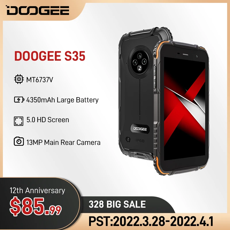 2021 DOOGEE S35 Rugged Phone Sony 13MP Triple Camera Mobile Phones 360 All-Round Protection 3GB+16GB Cellphone 4350mAh | Мобильные