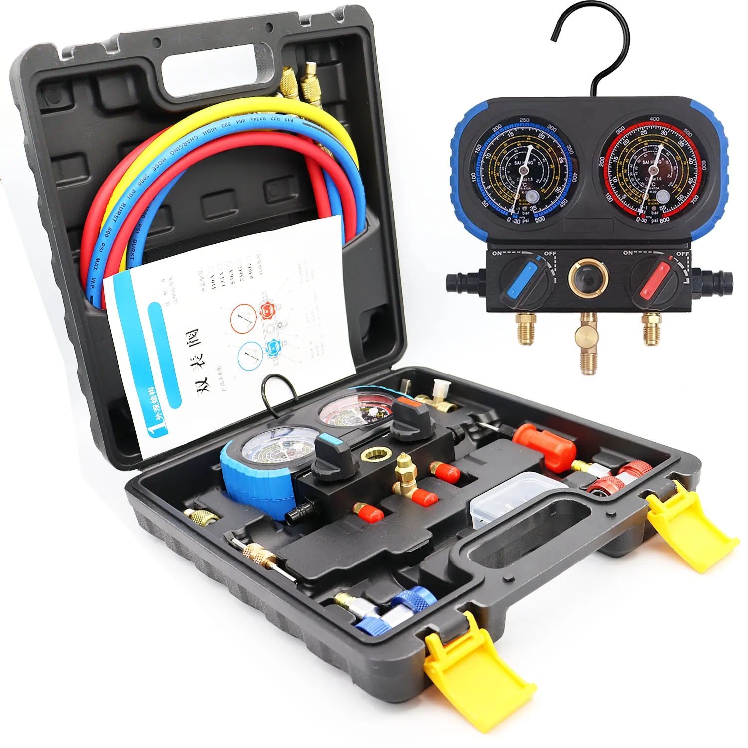 Новый 3-полосный диагностический манометр переменного тока с чехлом для зарядки