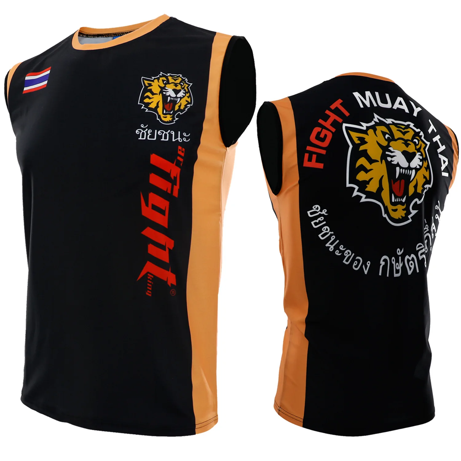 Жилет Tiger Muay Thai майка Мужской Топ для кикбоксинга тренировок спарринга боевых