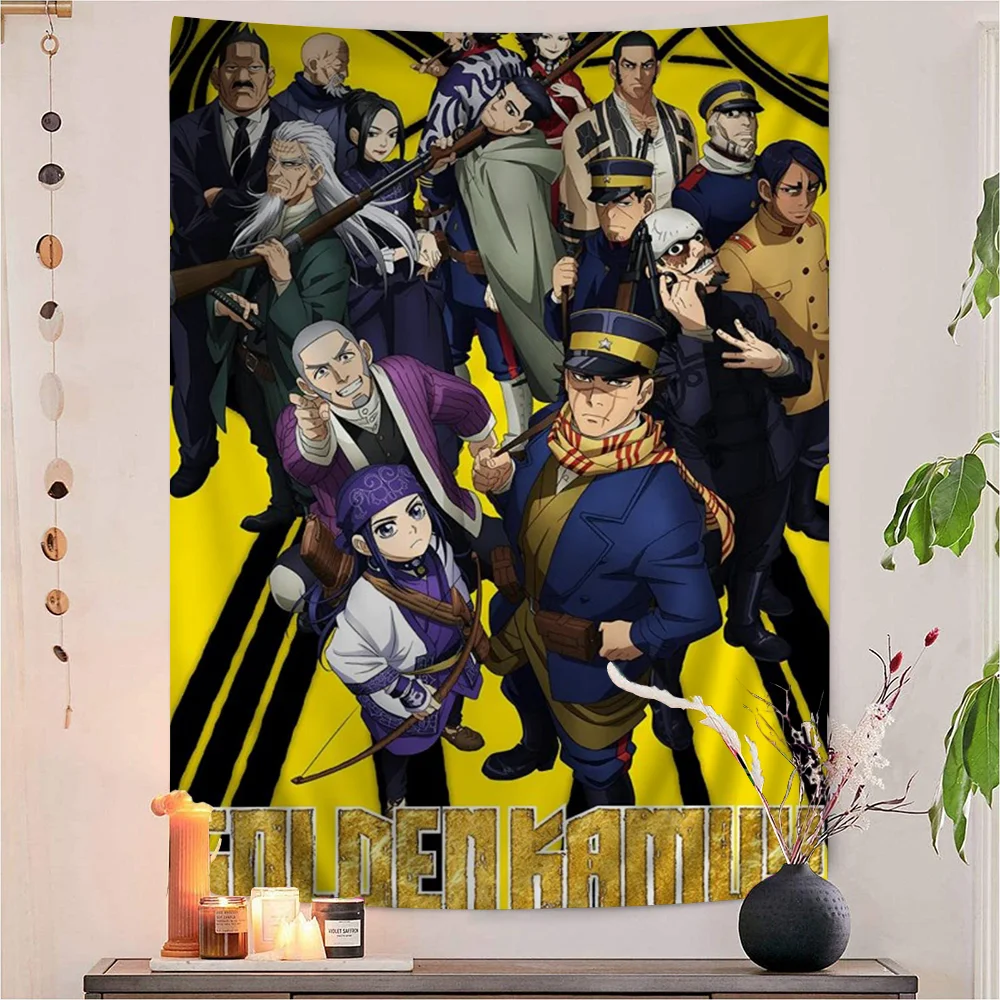 Golden Kamuy 2nd Season Printed Large Wall Tapestry Indian Buddha Decoration Witchcraft Bohemian Hippie Art Decor